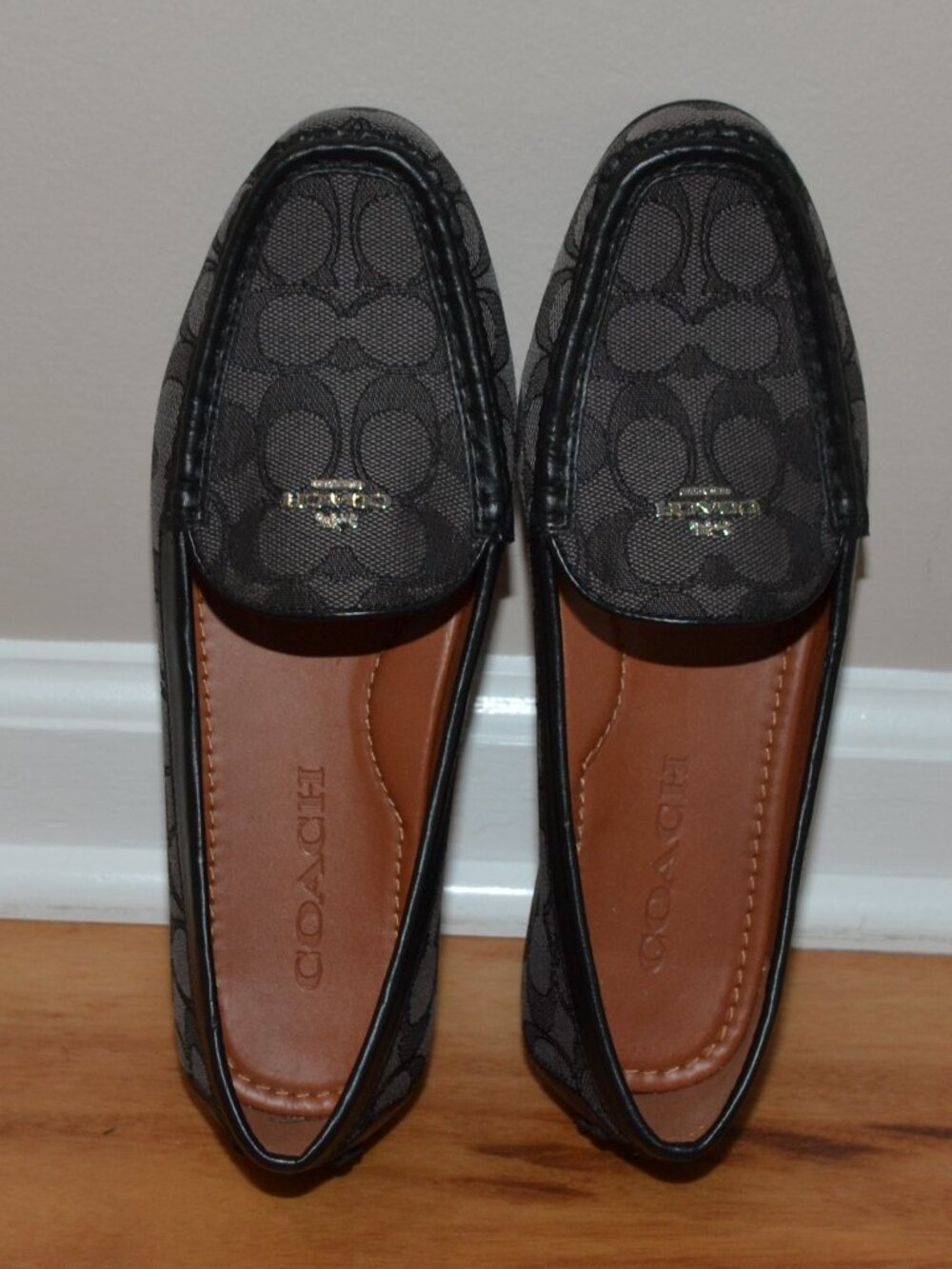 Coach black/gray Monogram Women’s size 7 Gable Signature Comfort Loafers - Picture 8 of 10